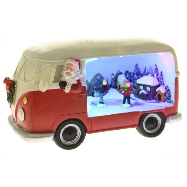 Χριστουγεννιάτικο Διακοσμητικό Αυτοκινητάκι, με Άγιο Βασίλη και LED (23cm)